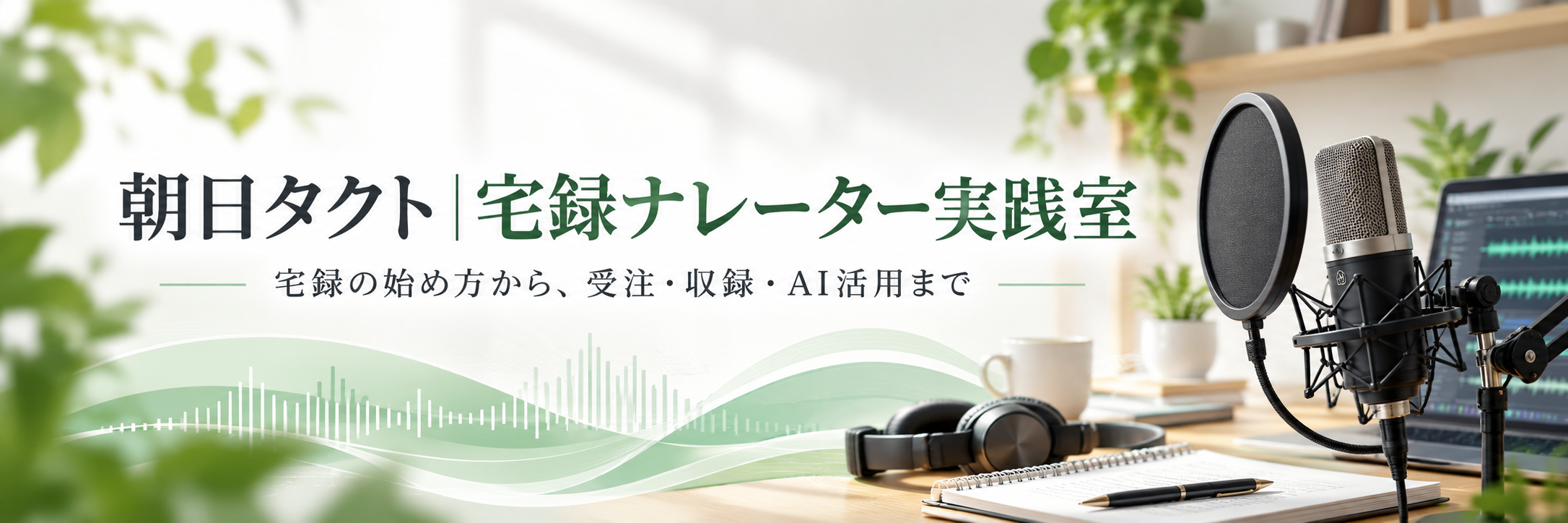 朝日タクト|宅録ナレーター実践室。宅録の始め方から、受注・収録・AI活用まで